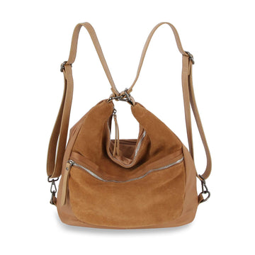Genuine Leather Convertible Hobo Backpack